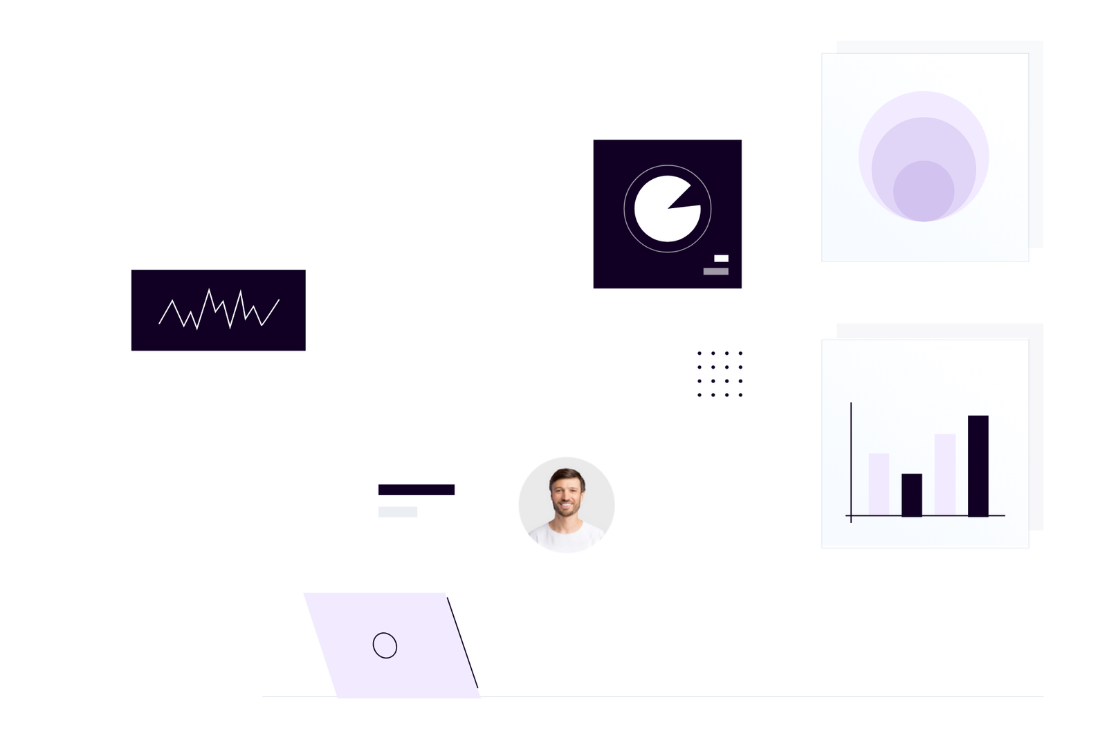 Market research solutions display through charts and figures